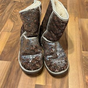 Ugg Brown Sequin Shearling Boots‎